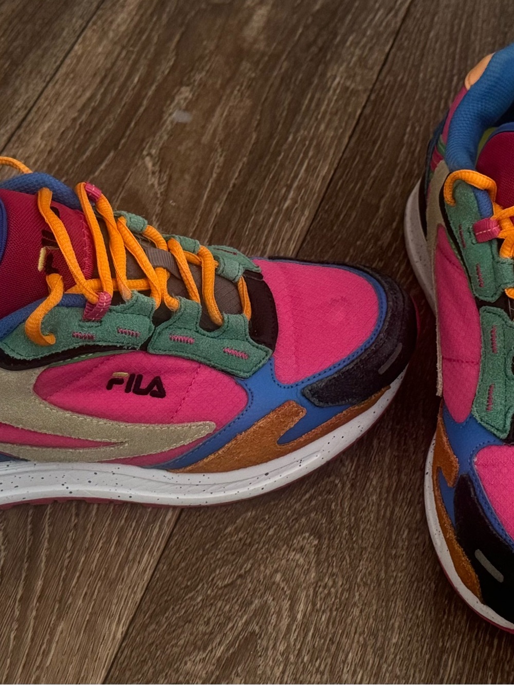 Fila women Colorblock Sneakers - Pink, Blue, Green, Orange, Tan - Picture 3 of 5
